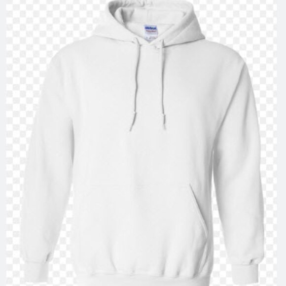 New Gildan Heavy Blend White Hooded Sweatshirt with Kangaroo Pockets - Picture 1 of 8